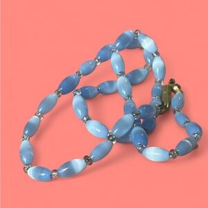 Elegant Blue glass Beaded Necklace